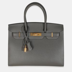 Hermes Sellier Birkin 30 Gris Meyer Epsom Bag, Tote Handbags - Luxury Closet