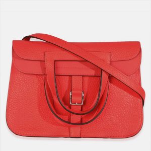 Hermes Halzan 25 Rose Texas Clemence Bag, Handbags - Luxury Closet