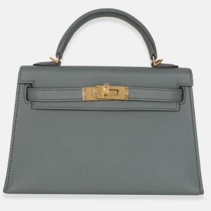 Hermes Mini Kelly 20 II Vert Amande Epsom Bag, Satchels - Luxury Closet