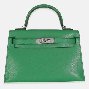 Hermes Chamkila Chevre Bamboo Mini Sellier Kelly 20 II, Satchels - Luxury Closet