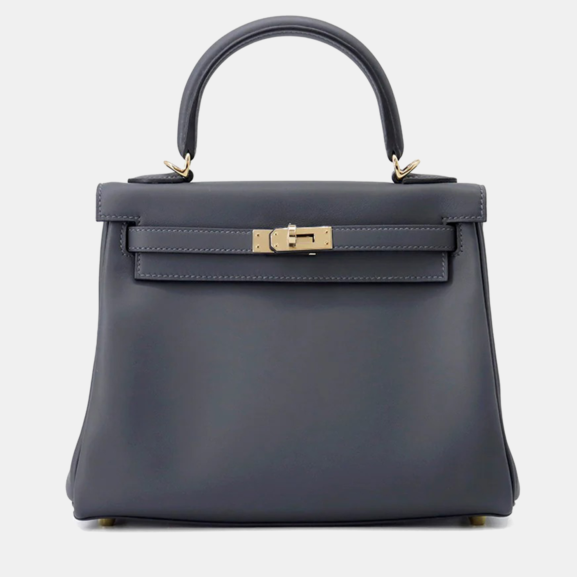 Hermes Kelly Retourne Sewing Verso Grimist/Black Swift Leather Size 25, Satchels - Luxury Closet