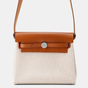 Hermes Herbag Zip Fauve Toile H Vache Hunter Leather Mini, Tote Handbags - Luxury Closet