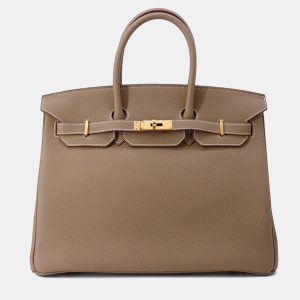 Hermes Birkin 35 Etoupe Togo Leather Bag, Tote Handbags - Luxury Closet