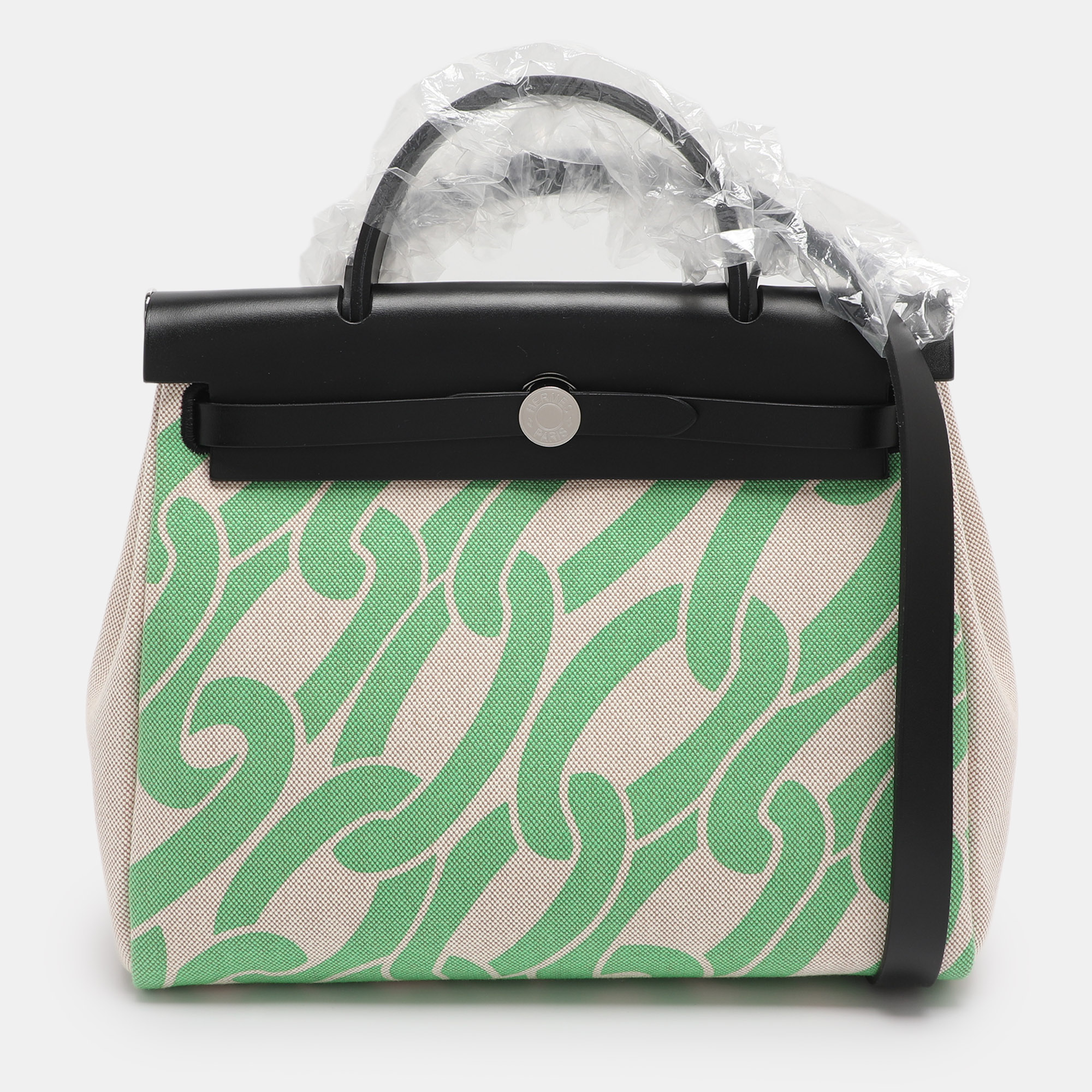 Hermès Vert Comics/Black H Plume Canvas and Vache Hunter Leather Maillons & Co Motif Herbag Zip 31 Bag, Handbags - Luxury Closet