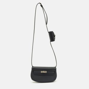 Hermes Gris Misty Swift Leather Palladium Finish Kelly Moove Bag, Shoulder Bags - Luxury Closet