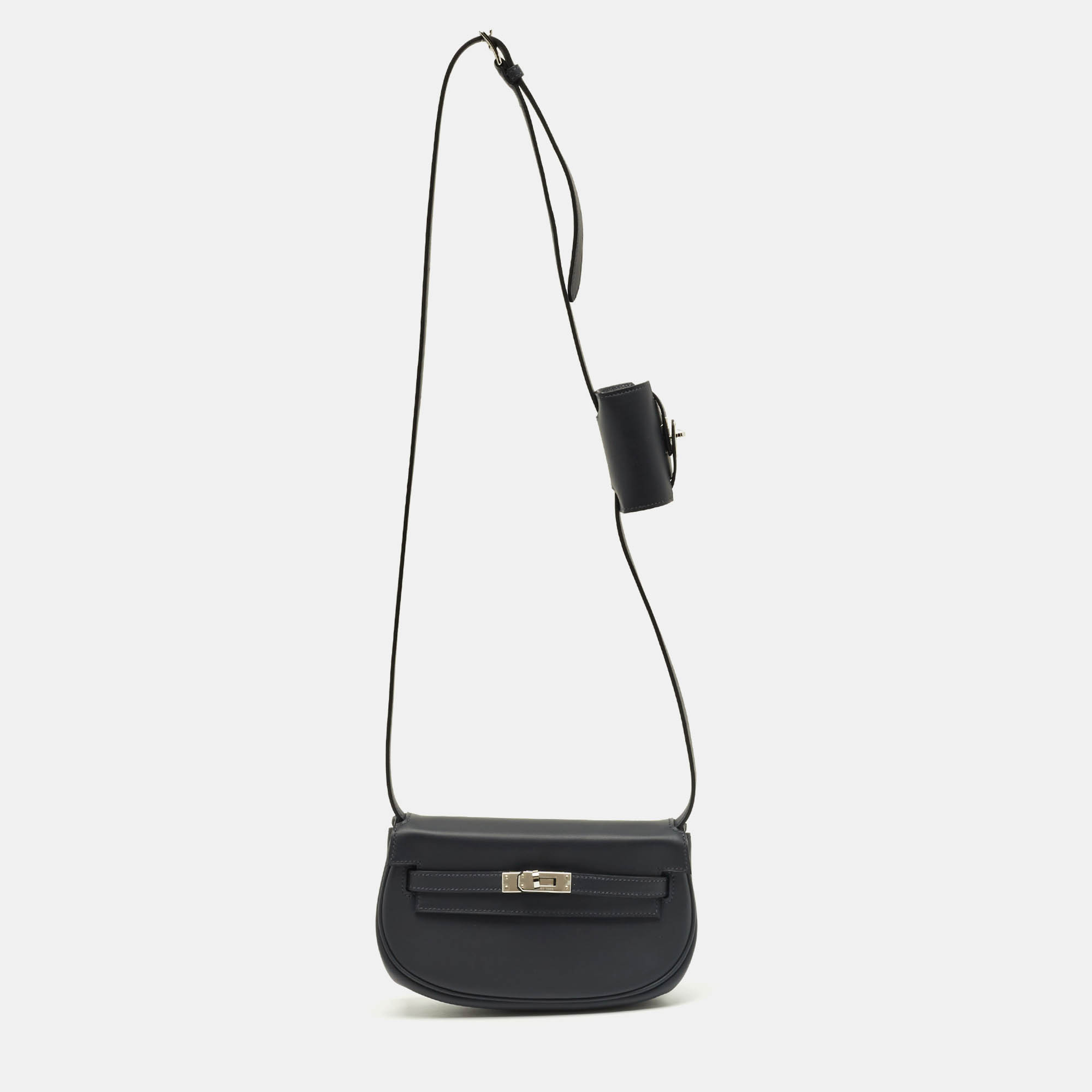 Hermes Gris Misty Swift Leather Palladium Finish Kelly Moove Bag, Shoulder Bags - Luxury Closet