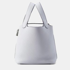 Hermes Picotin Lock 18 Blue Gacier Taurillon Clemence Bag, Tote Handbags - Luxury Closet