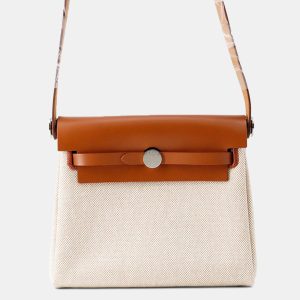 Hermes Herbag Zip  Size Mini Fauve Toile H Vache Hunter Leather Bag, Tote Handbags - Luxury Closet