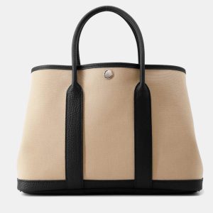 Hermes Garden Party  Size Tpm Trench/Black Toile H Negonda Leather Bag, Tote Handbags - Luxury Closet