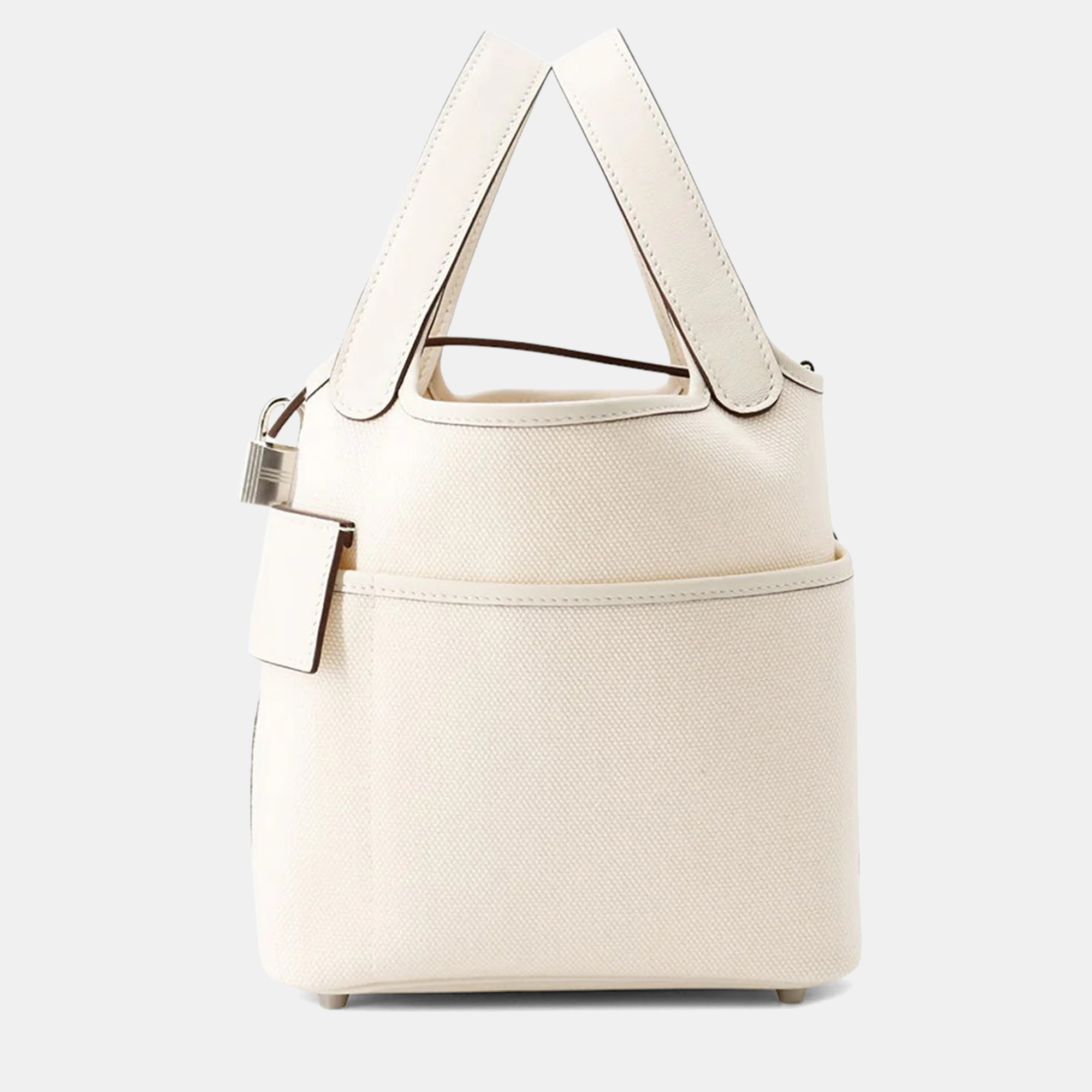 Hermes Picotin Lock 18 Cargo Nata Swift Leather Toile Goelan Bag, Tote Handbags - Luxury Closet