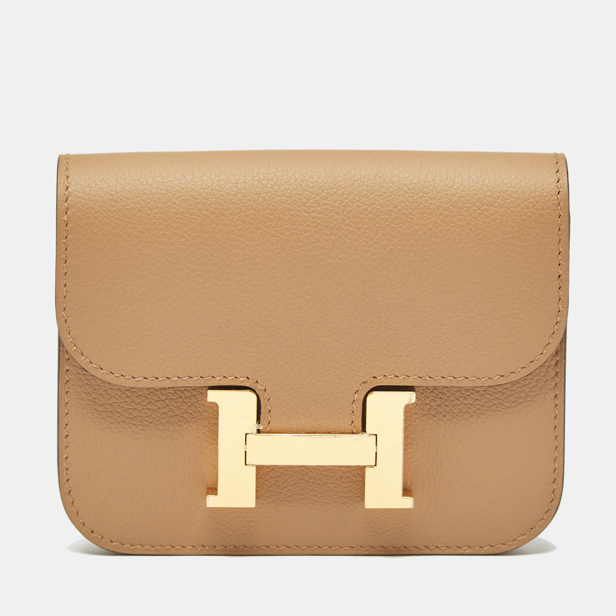 Hermès Chai/Lime Evercolor Leather Constance Slim Wallet, Wallets & Money Clips - Luxury Closet