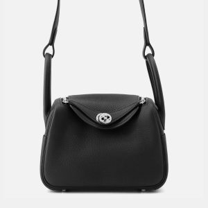 Hermes Lindy Black Taurillon Clemence Size Mini, Tote Handbags - Luxury Closet