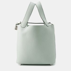 Hermes Picotin Lock Blue Pale Taurillon Clemence PM, Tote Handbags - Luxury Closet