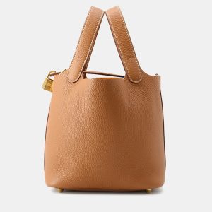 Hermes Picotin Lock Gold Taurillon Clemence PM, Tote Handbags - Luxury Closet