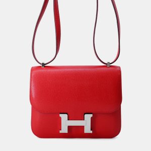 Hermes Constance3 Miroir Rouge Ladue Chevre Myzore Goatskin Mini, Handbags - Luxury Closet