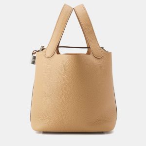 Hermes Picotin Lock Biscuit Taurillon Clemence PM, Tote Handbags - Luxury Closet
