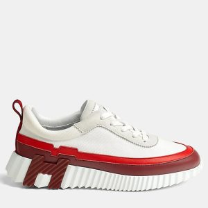 Hermes Blanc Bouncing 37 Multicolore Suede/Knit/Calfskin Sneakers, Athletic Shoes & Sneakers - Luxury Closet