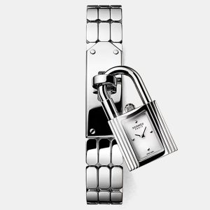 Hermes Kelly Mini Silver Steel Quartz Women Wristwatch 16 mm, Watches - Luxury Closet