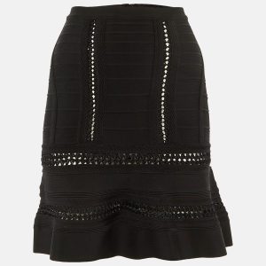 Herve Leger Black Knit Taliyah Mini Skirt XXS, Skirts - Luxury Closet