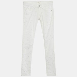 Isabel Marant &Eacute;toile White Embroidered Denim Rumba Jeans S Waist 27", Jeans - Luxury Closet