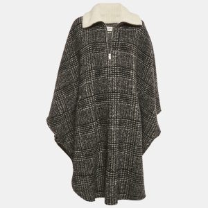 Isabel Marant Etoile Grey Checks Wool Cape XS, Coats & Jackets - Luxury Closet