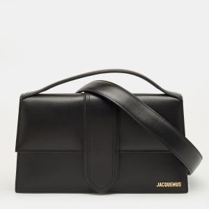 Jacquemus Black Leather Le Bambinou Top Handle Bag, Satchels - Luxury Closet