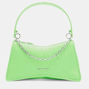 Karl Lagerfield K Seven Element Shb Embossed Green Leather Shoulder bag, Handbags - Luxury Closet