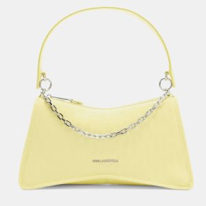 Karl Lagerfield K Seven Element Shb Embossed Yellow Leather Shoulder bag, Handbags - Luxury Closet
