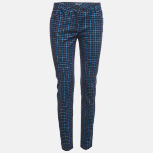 Kenzo Blue Irregular Check Denim Skinny Jeans S Waist 29", Jeans - Luxury Closet