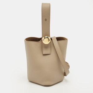 Loewe Beige Leather Mini Pebble Bucket Bag, Handbags - Luxury Closet