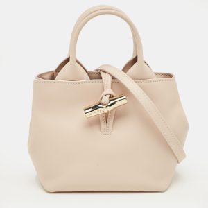 Longchamp Le Roseau XS Pink Leather Tote Bag, Tote Handbags - Luxury Closet