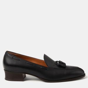 Loro Piana Serge Tassel 40 Black Calfskin Loafer, Loafers & Slip-Ons - Luxury Closet