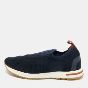 Loro Piana 360 LP Flexy Walk Size 35.5 Navy Blue Knit Fabric Slip On Sneakers, Athletic Shoes & Sneakers - Luxury Closet
