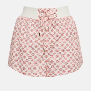 Louis Vuitton White Monogram Print Cotton Mini Shorts S, Shorts - Luxury Closet