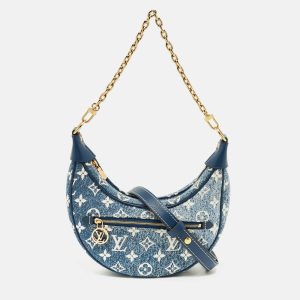Louis Vuitton Bleu Monogram Denim Loop Bag, Shoulder Bags - Luxury Closet