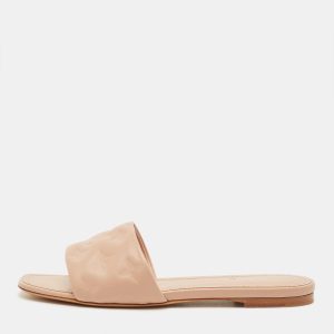Louis Vuitton Revival Size 38.5 Pink Monogram Leather Flat Slide, Sandals - Luxury Closet