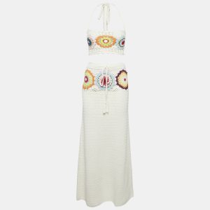 Lovers and Friends Off White Kestrel Crochet Top and Maxi Skirt Set S, Suits - Luxury Closet