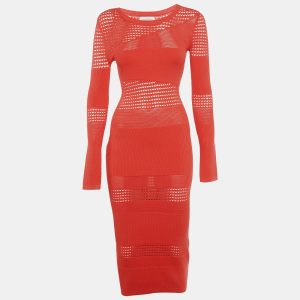 Lovers & Friends Orange Patterned Rib Knit Tianna Maxi Dress XS, Dresses - Luxury Closet