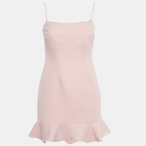 Lovers + Friends Pink Crepe Flounce Mini Dress S, Dresses - Luxury Closet