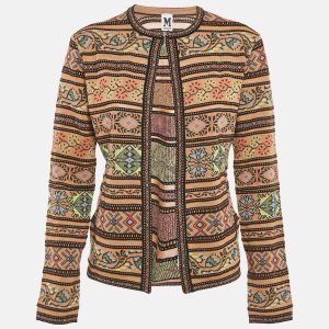 M Missoni Multicolor Patterned Knit Fabric Cardigan M, Sweaters & Cardigans - Luxury Closet