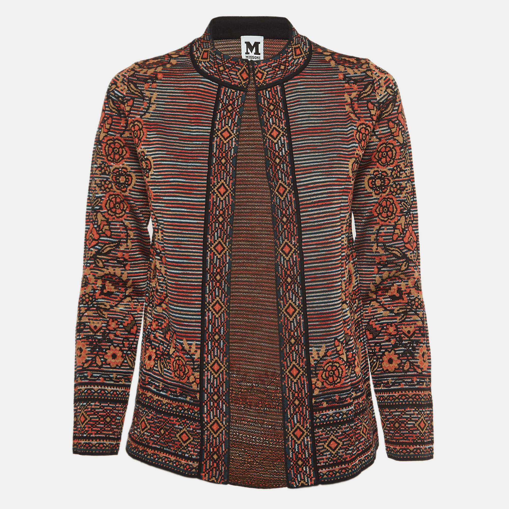 M Missoni Multicolor Patterned Knit Fabric Cardigan L, Sweaters & Cardigans - Luxury Closet