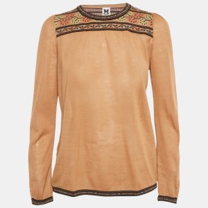 M Missoni Beige Knit Full Sleeve Top S, Shirts & Tops - Luxury Closet