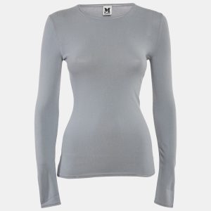 M Missoni Grey Stretch Knit Crewneck Sweatshirt M, Sweaters & Cardigans - Luxury Closet