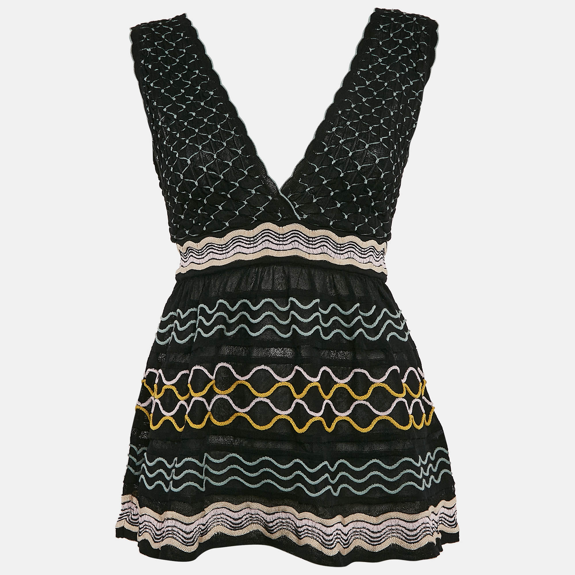 M Missoni Black Patterned Sleeveless Tunic Top L, Shirts & Tops - Luxury Closet