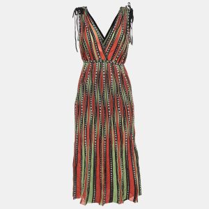 M Missoni Green/Orange Alga and Bubble Pattern Knit Midi Dress M, Dresses - Luxury Closet