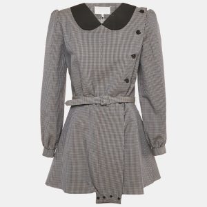 Maison Martin Margiela Grey Checkered Print Cotton & Wool Multi-Wear Mini Dress L, Dresses - Luxury Closet