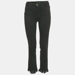 Maje Black Denim Raw Edge Jeans S Waist 26", Jeans - Luxury Closet