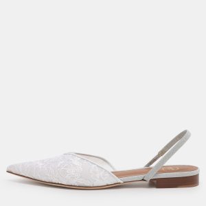 Malone Souliers White Lace Marla Slingback Flats Size 39, Flats - Luxury Closet