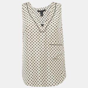 Marc By Marc Jacobs Pale Buff Printed Silk Sleeveless Top S, Shirts & Tops - Luxury Closet