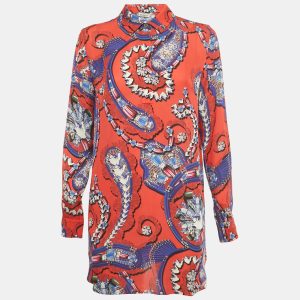Mary Katrantzou Red Floral Print Silk Mini Dress XS, Dresses - Luxury Closet